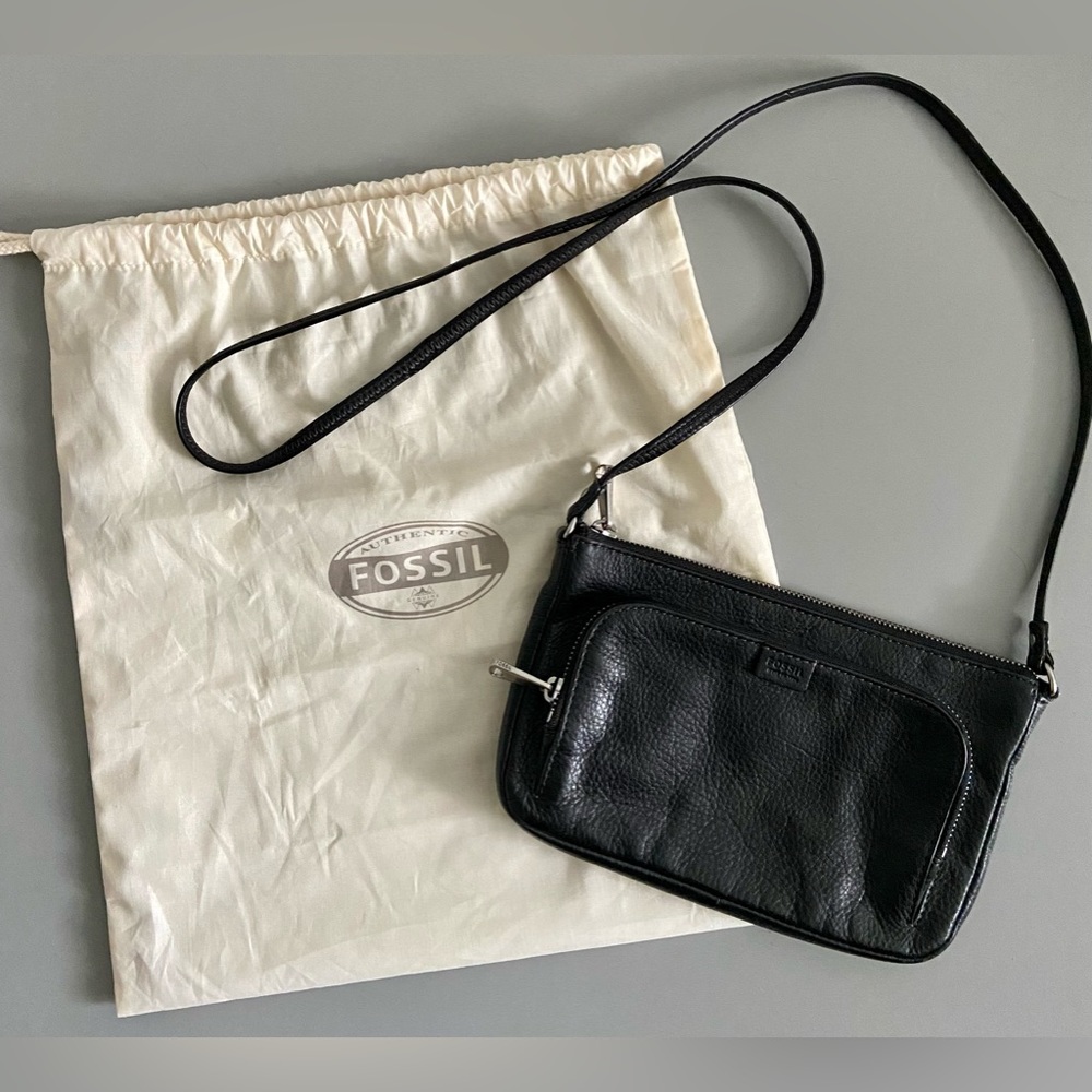 Fossil Black Leather Crossbody bag